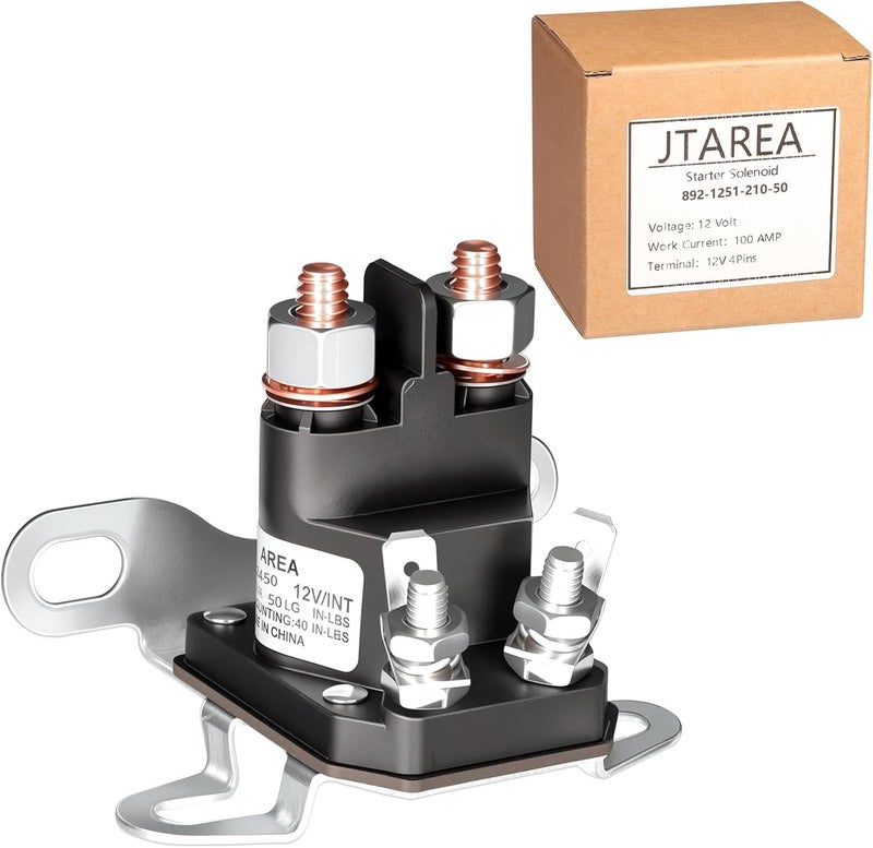 JTAREA 892-1251-210-50 Starter Solenoid 12Volt Lawn Mower Solenoids Replacement Parts Compatible with Trombetta 884-1221-210 - Image 1